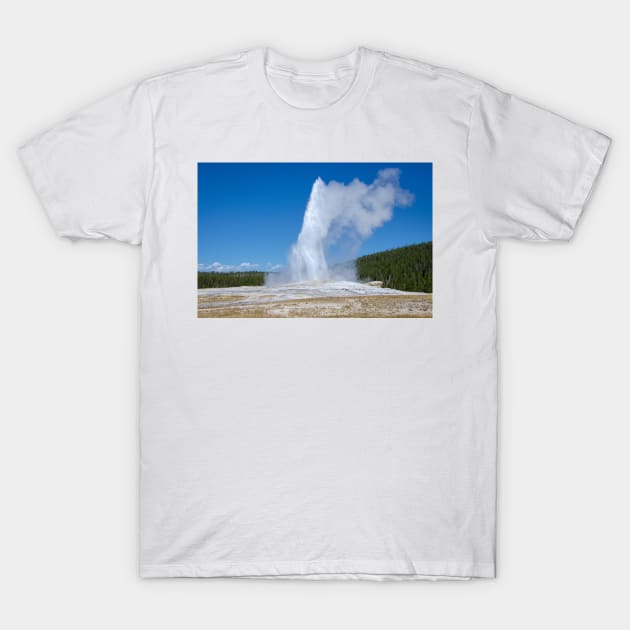 Old Faithful Geyser Yellowstone Wyoming by Debra Martz T-Shirt by Debra Martz